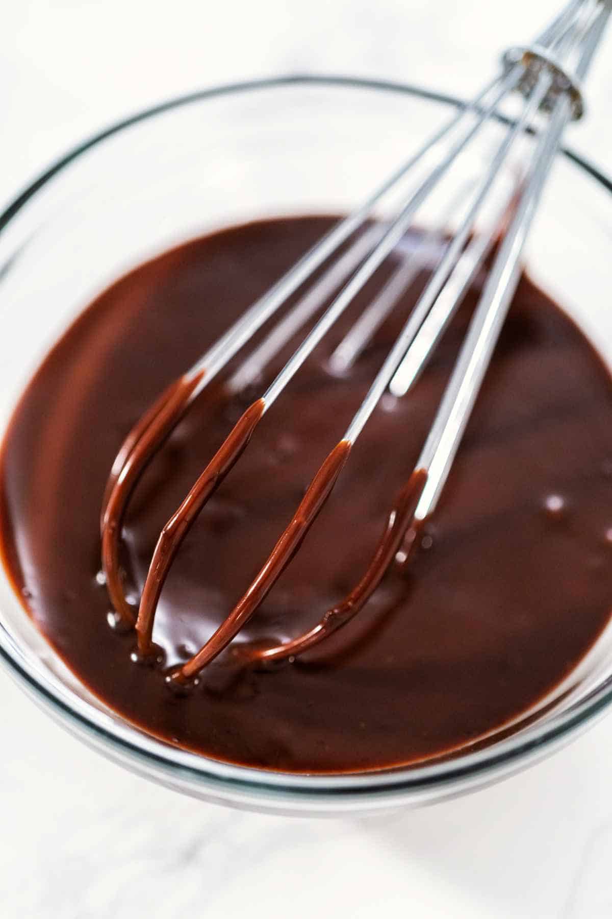 Making chocolate ganache.